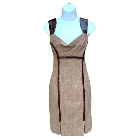 chinese dress ladies Faux Leather Lace Illusion Midi Dress – bebe